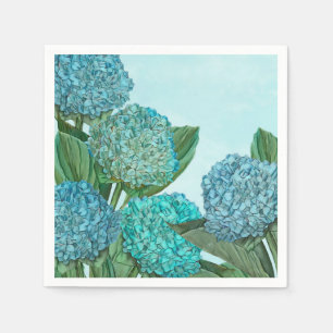 Serviette En Papier Bouquet d'hortensia bleu d'été