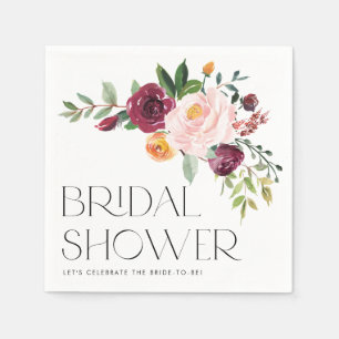 Serviette En Papier Bouquet Floral Aquarelle Enterrement de Vie de Jeu