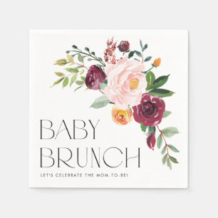 Serviette En Papier Bouquet floral automnal à l'aquarelle pour Baby Br