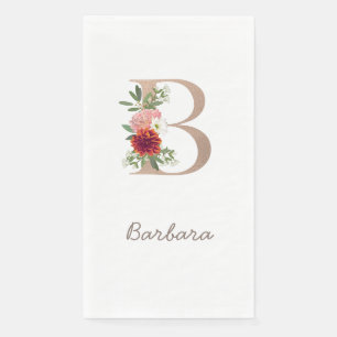 Serviette En Papier Bouquet floral lettre personnalisée " B "