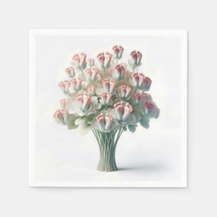 Serviette En Papier Bouquet floral rose pieds bébé