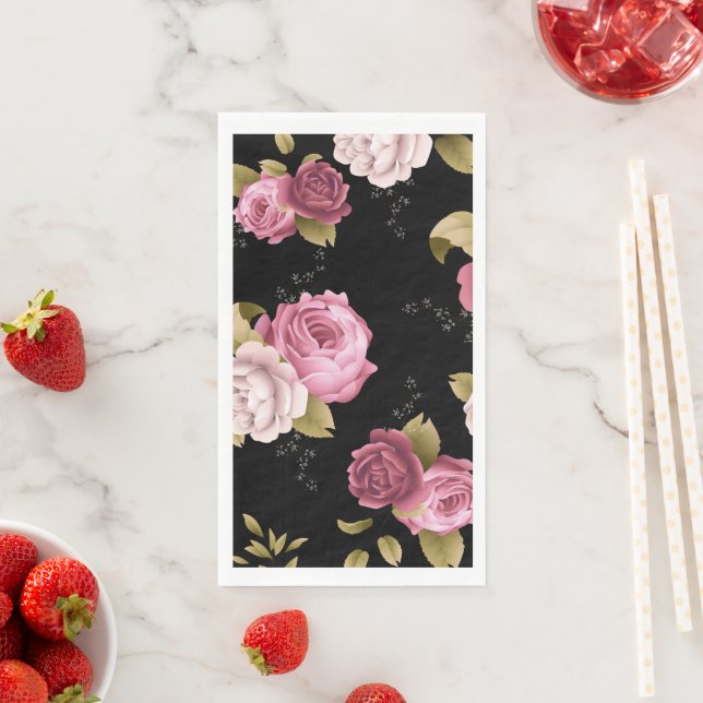 Serviette En Papier Bouquets de Roses 3 (En situation)