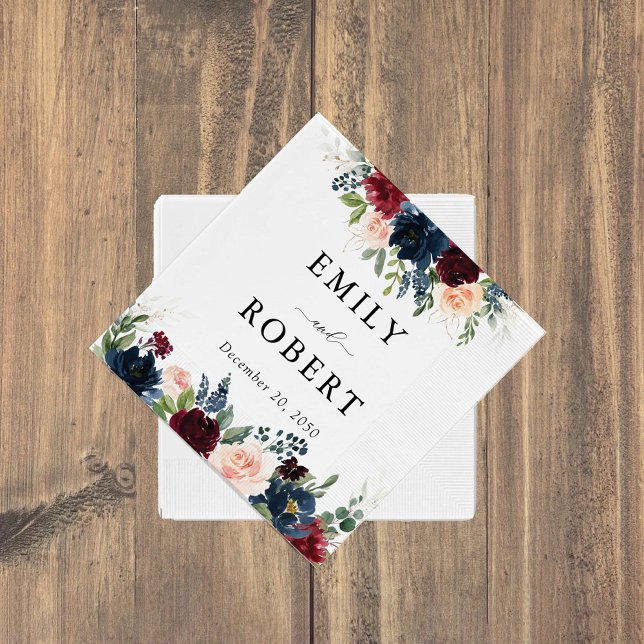 Serviette En Papier Bourgogne et Mariage de marine Napkin (Créateur téléchargé)