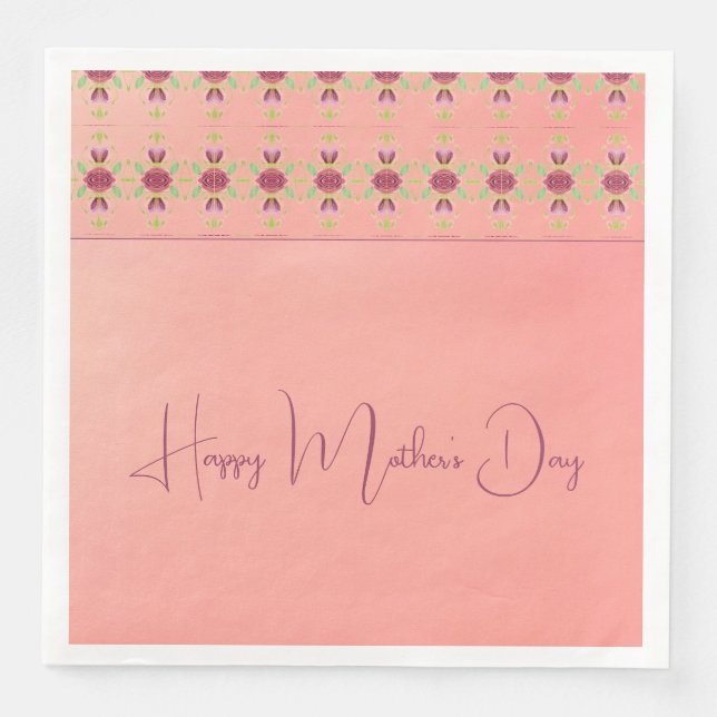 Serviette En Papier Bourgogne Et Rose (Devant)