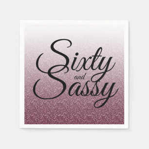 Serviette En Papier Bourgogne Parties scintillant Ombre 60 et Sassy 60