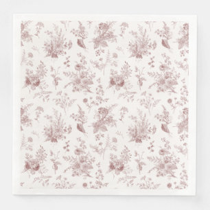 Serviette En Papier Bourgogne Toile De Jouy Floral Vintage Chinoiserie