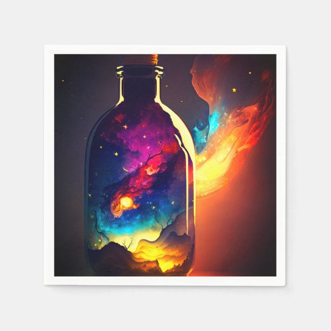 Serviette En Papier Bouteille d'Artsy (Devant)