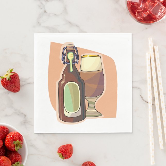 Serviette En Papier Bouteille de bière artisanale et verre Brasserie r (Créateur téléchargé)