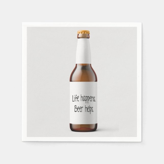 Serviette En Papier bouteille de bière avec devis (Devant)