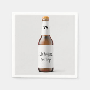 Serviette En Papier bouteille de bière pour 75e anniversaire fête