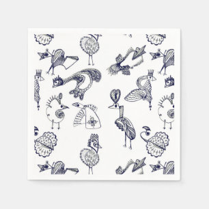 Serviette En Papier Bouteille de café aux oiseaux de fée