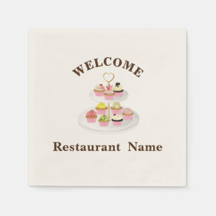 Serviette En Papier Boutique pâtisserie pâtisserie bienvenue nom du cu