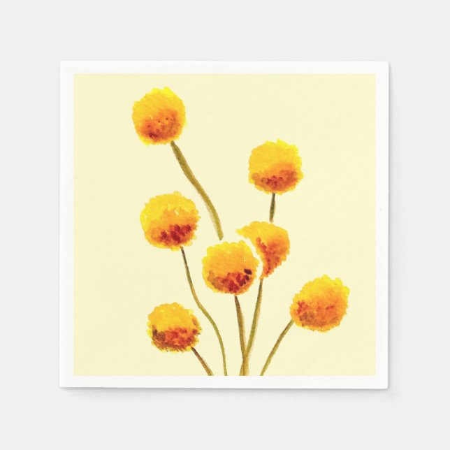 Serviette En Papier Bouton Billy jaune fleur australienne originaire (Devant)