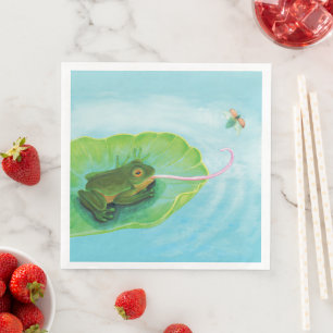 Serviette En Papier Bouton de capture de grenouille