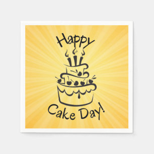 Serviette En Papier Bouton Joyeux Jour de gâteau