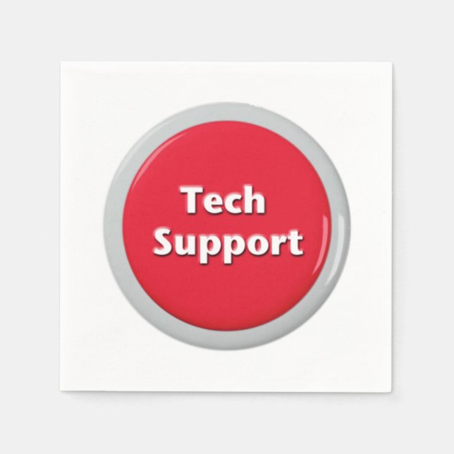 Serviette En Papier Bouton Panique rouge du support technique (Devant)