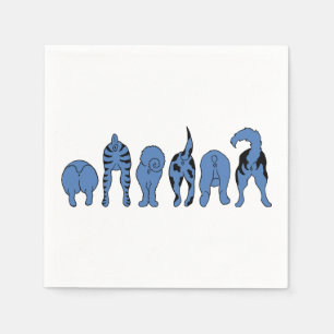 Serviette En Papier Boutons de chien bleu