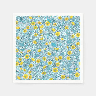 Serviette En Papier Boutons jaunes, bleus et blancs