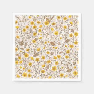 Serviette En Papier Boutons jaunes et bruns