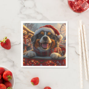Serviette En Papier Bouviers des Flandres Chien Montagnes Russes Noël