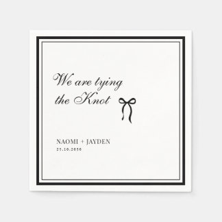 Serviette En Papier Bow Classic Old Money Black & White Wedding