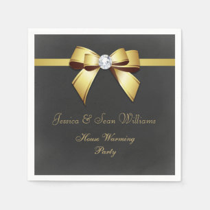 Serviette En Papier Bow Or Glamour & Ribbon House Réchauffement