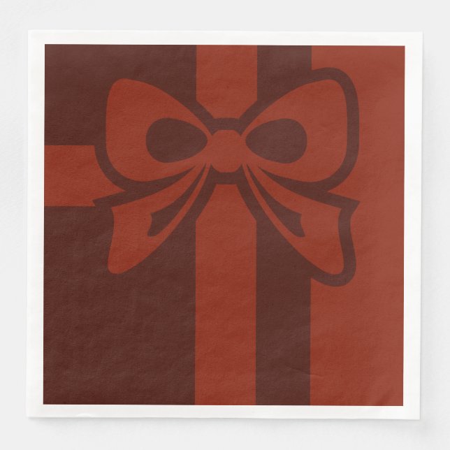 Serviette En Papier Bow rouge - Noël - Papier Napkin (Devant)