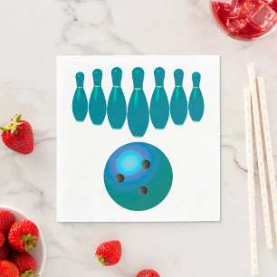 Serviette En Papier Bowling Ball et Pins Sports amusants