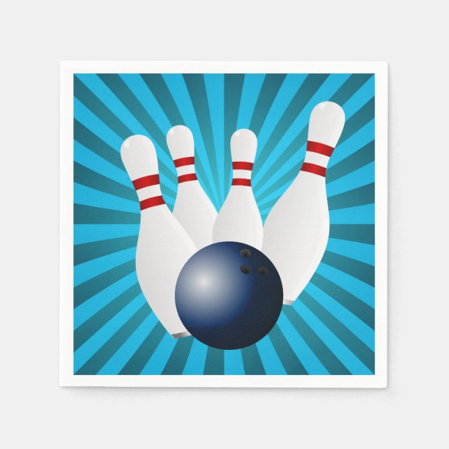 Serviette En Papier Bowling Birthday Party Paper (Devant)