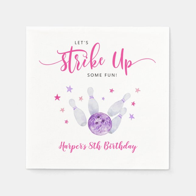 Serviette En Papier Bowling Grève Un Amusant Anniversaire (Devant)