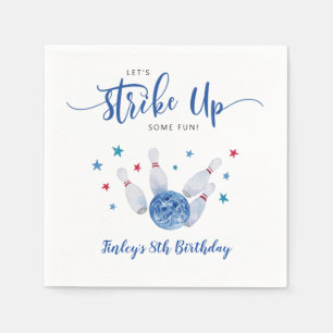 Serviette En Papier Bowling Grève Un Garçon Amusant Anniversaire