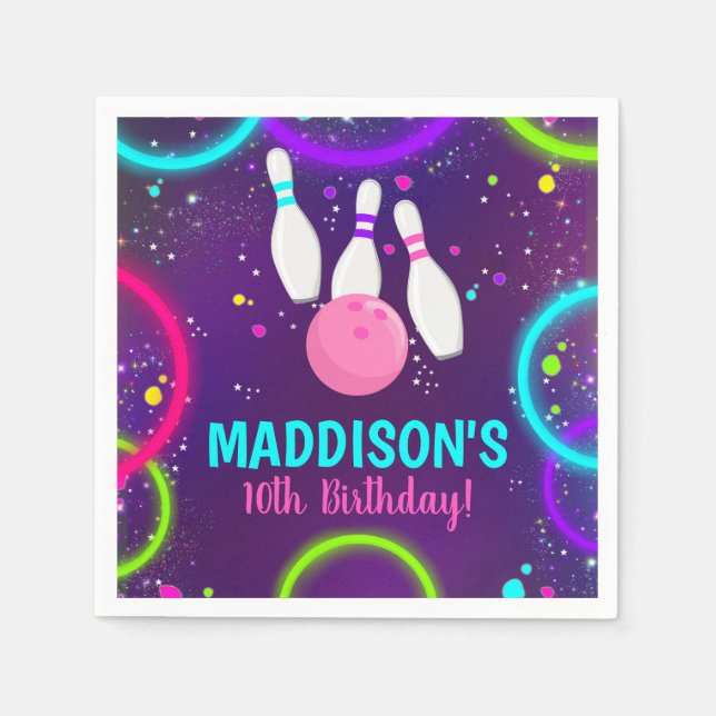 Serviette En Papier Bowling Papier serviettes brillant Bowling (Devant)