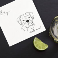 Boxer Chien Cocktail mariages serviettes
