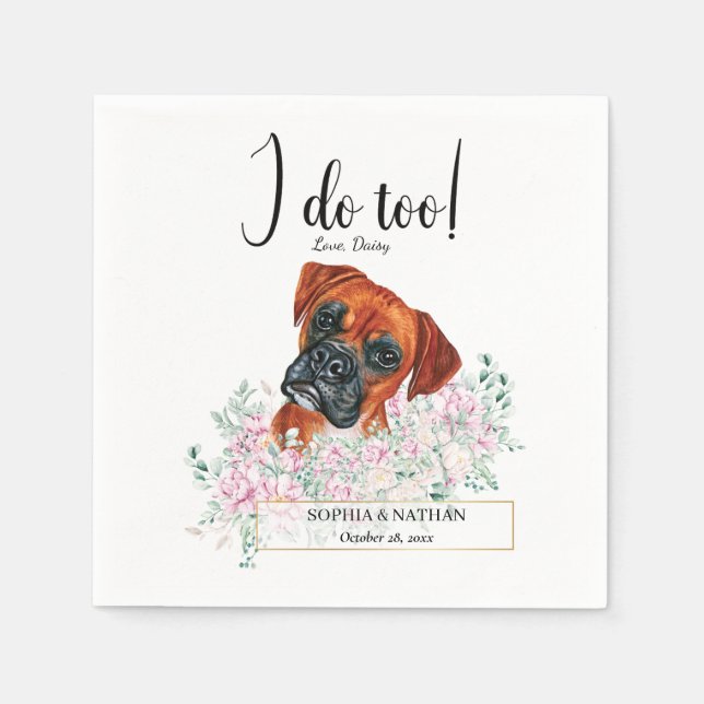 Serviette En Papier Boxer Chien Mariage Cocktail Serviettes (Devant)