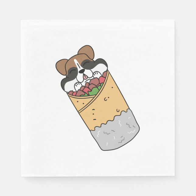 Serviette En Papier Boxer Chien Mexicain Burrito (Devant)