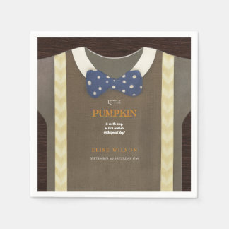 Serviette En Papier Boy baby shower autum chute bleu burlap bodysuit