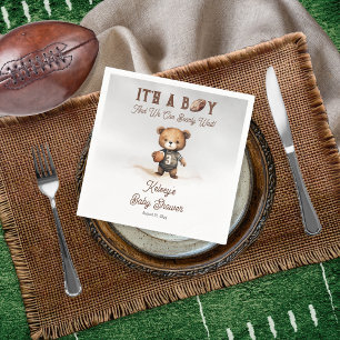 Serviette En Papier Boy Bearly Wait Baby shower de football américain