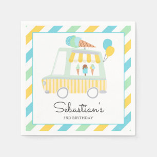 Serviette En Papier Boy Crème de glace Camion Décorations d'anniversai