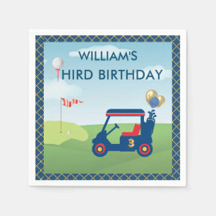 Serviette En Papier Boy Golf Thème 3ème anniversaire de fête Napkins