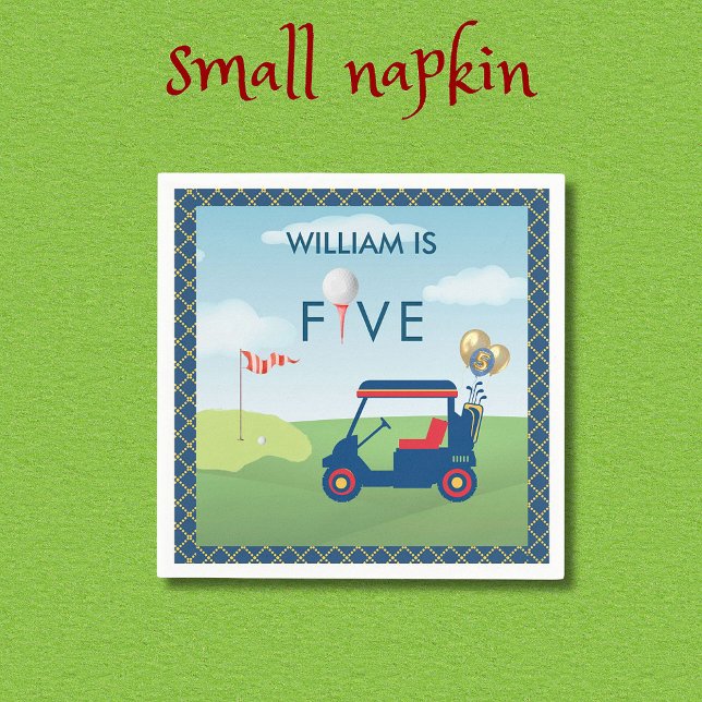 Serviette En Papier Boy Golf Thème 5ème anniversaire Party Napkins (Créateur téléchargé)