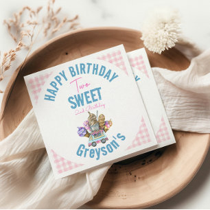 Serviette En Papier Boy Ice Cream Camion Deux Sweet 2e Anniversaire