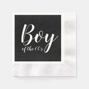 Serviette En Papier Boy of the Sixties 1960 Typographie noir blanc