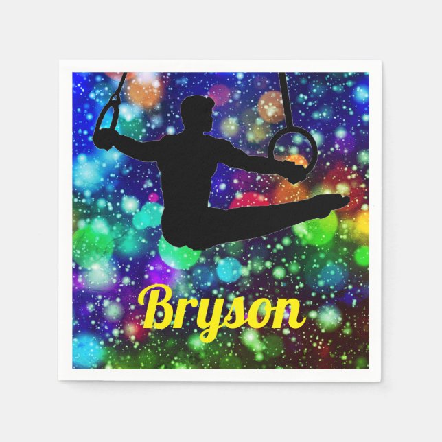 Serviette En Papier Boys Gymnastique (Devant)