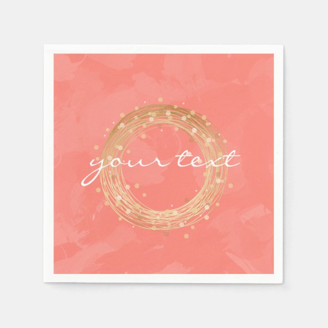 Serviette En Papier bracelets élégants en faux or couronne rose (Devant)