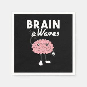 Serviette En Papier Brain Waves Funny Humoristique Brainy Geek Humain 