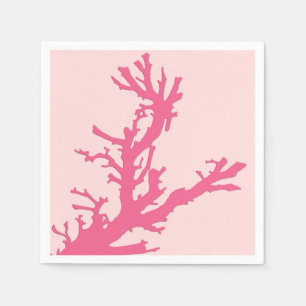 Serviette En Papier Branche de corail - nuances de corail rose