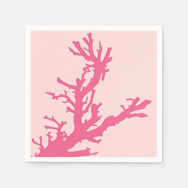 Serviette En Papier Branche de corail - nuances de corail rose (Devant)