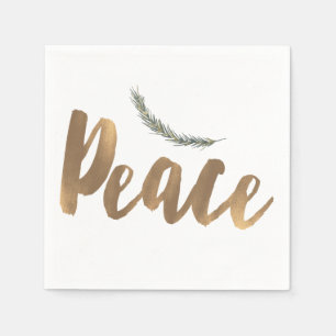 Serviette En Papier Branche de paix de vacances botanique pin rustique