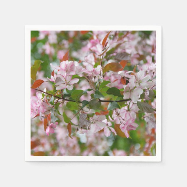 Serviette En Papier Branche délicate avec fleurs pommier (Devant)