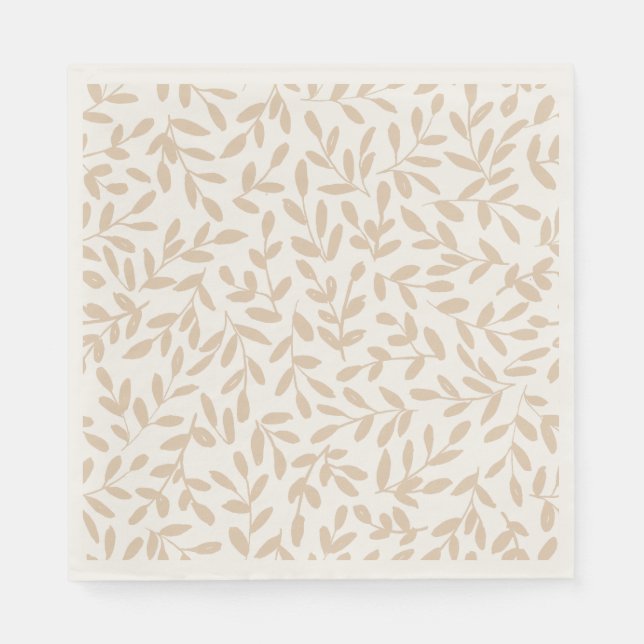 Serviette En Papier Branche feuilletée délicate (Devant)